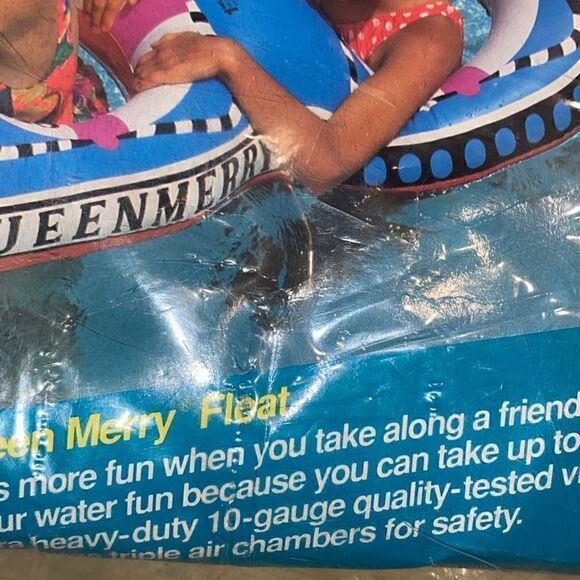Vintage AQUA New Pool Float 3 Kid Float Triple the Fun Giant Queen Merry Float a - Picture 4 of 11